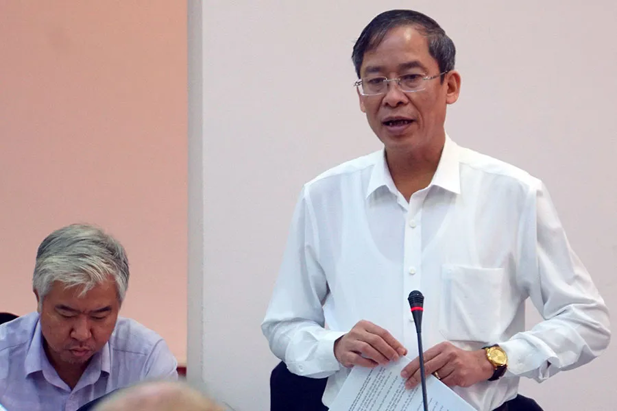 Ông Vũ Minh Đức, Cục trưởng Cục Nhà giáo và Cán bộ quản lý giáo dục, Bộ GD&ĐT, phát biểu tại hội nghị lấy ý kiến về Luật Nhà giáo.