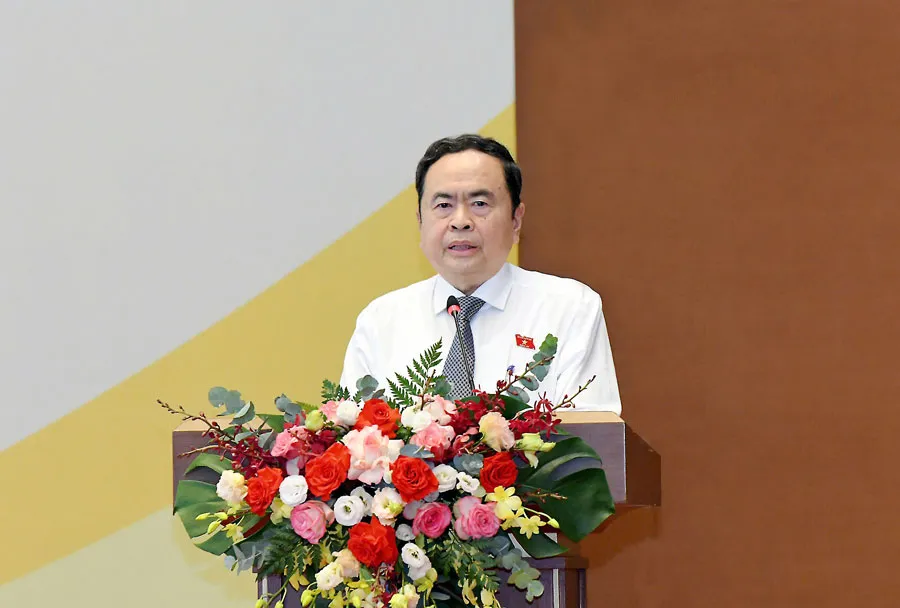 Chủ tịch Quốc hội Trần Thanh Mẫn cho biết không thể ủy nhiệm cho vụ trưởng, thứ trưởng mà bộ trưởng không tham gia trong xây dựng luật. Ảnh: QH xây dựng luật
