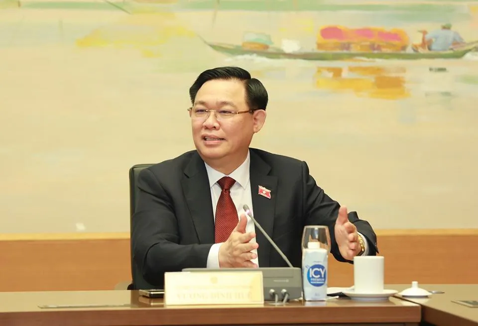 Chủ tịch Quốc hội Vương Đình Huệ phát biểu. Ảnh: QH