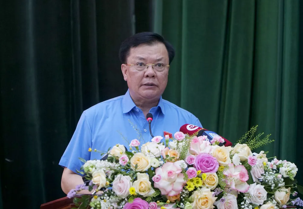 Bí thư Thành uỷ Hà Nội Đinh Tiến Dũng (Ảnh: Trọng Phú)