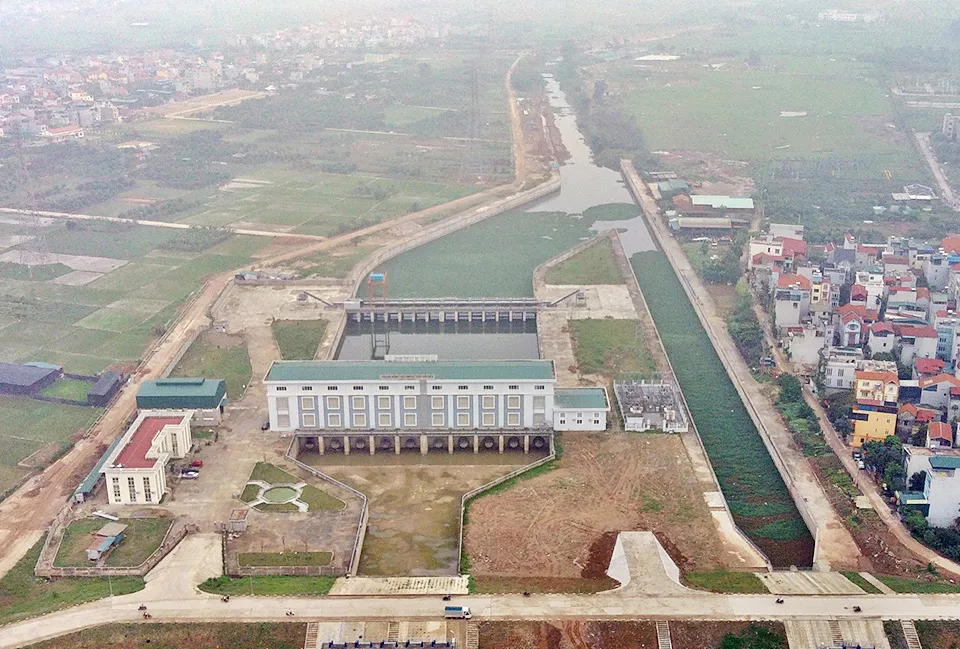 Dự án cải tạo tiêu thoát nước cho khu vực phía Tây Hà Nội - Trạm bơm tiêu Yên Nghĩa. Ảnh: TP Dự án cải tạo tiêu thoát nước cho khu vực phía Tây Hà Nội - Trạm bơm tiêu Yên Nghĩa. Ảnh: TP