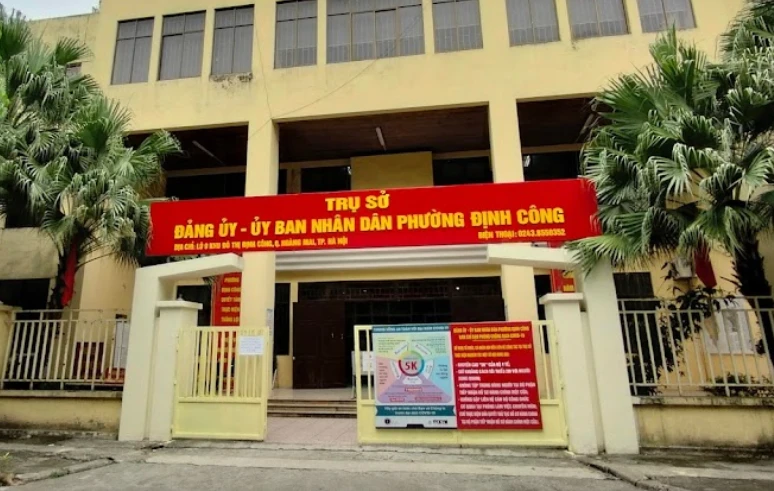 Trụ sở Đảng uỷ - UBND phường Định Công, quận Hoàng Mai (Ảnh: Cổng thông tin điện tử phường Định Công) Ha-Noi-phuong-Dinh-cong.png