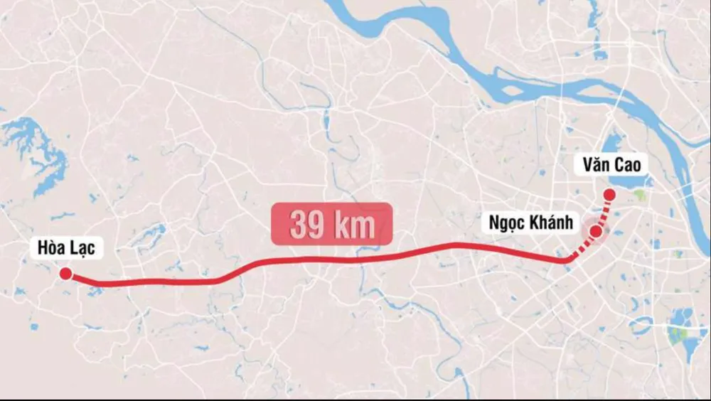 Hà Nội phê duyệt phương án tuyến đường sắt đô thị số 5 Văn Cao - Hòa Lạc