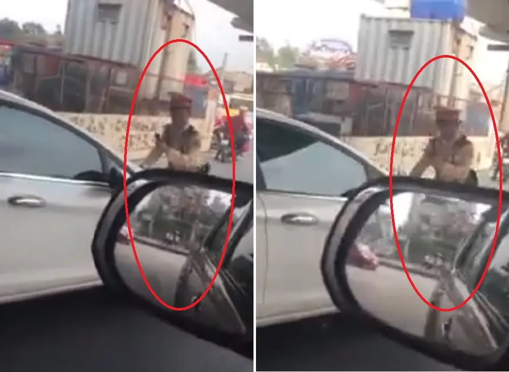 Nữ tài xế vượt đèn đỏ, húc xe thẳng vào CSGT ảnh 1