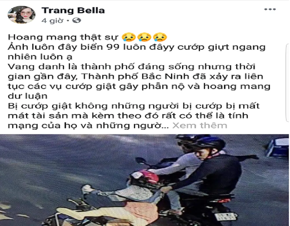 Hoang báo tin cướp lên Facebook, cô gái bị phạt 12,5 triệu ảnh 1 Hoang báo tin cướp lên Facebook, cô gái bị phạt 12,5 triệu ảnh 1