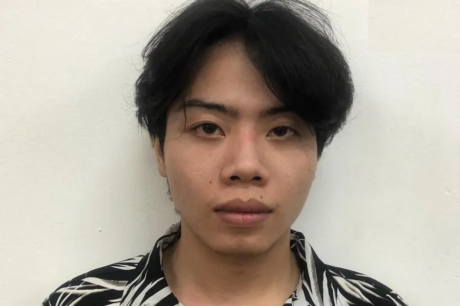 Nguyễn Quang Huy tại cơ quan công an. Ảnh: CA Nguyễn Quang Huy tại cơ quan công an. Ảnh: CA