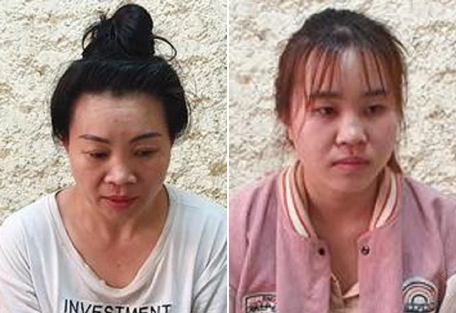 Hai bị can Lò Thị Dương (trái) và Lò Thị Hồng. Ảnh: CA