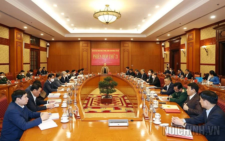 Phiên họp 21 Ban Chỉ đạo Trung ương về phòng, chống tham nhũng, tiêu cực.