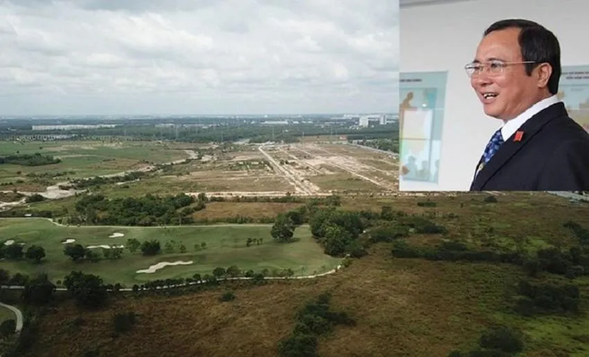 Ông Trần Văn Nam (ảnh nhỏ) và khu “đất vàng” liên quan đến vụ án.Ảnh: KHẢ DOANH