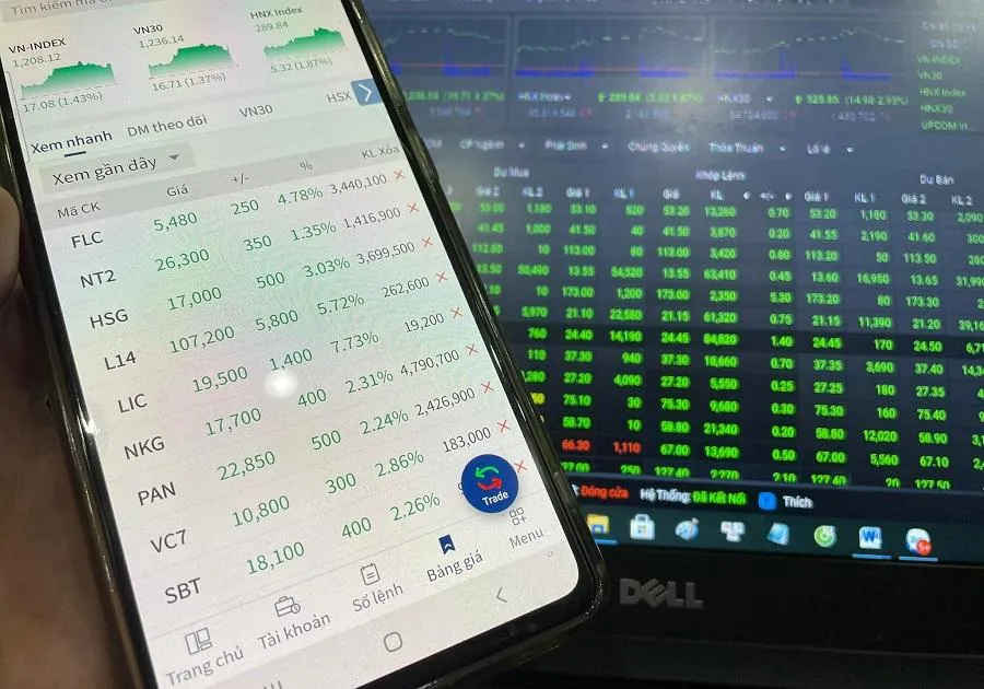 Chứng khoán Việt Nam có phiên tăng điểm mạnh trong phiên giao dịch ngày 28-7. Ảnh: MINH TRÚC Chứng khoán Việt Nam có phiên tăng điểm mạnh trong phiên giao dịch ngày 28-7. Ảnh: MINH TRÚC