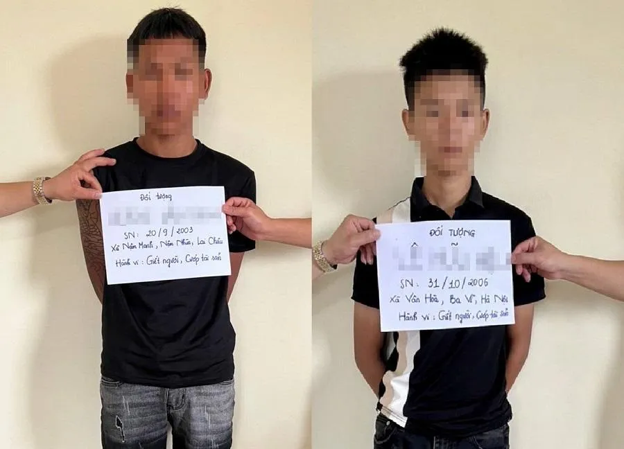 Hai nghi phạm tại cơ quan công an. Ảnh: VKSCC Hai nghi phạm tại cơ quan công an. Ảnh: VKSCC