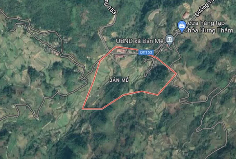 Khu vực xã Bản Mế, huyện Si Ma Cai, Lào Cai. Ảnh: Google Maps