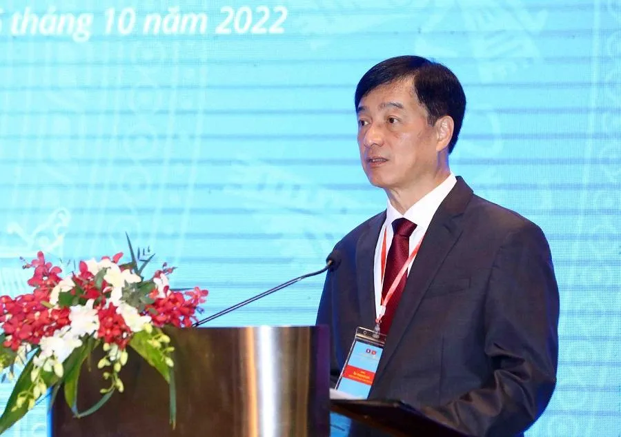 Trung tướng Nguyễn Duy Ngọc, Thứ trưởng Bộ Công an phát biểu tại hội nghị. Ảnh: TRUNG KIÊN