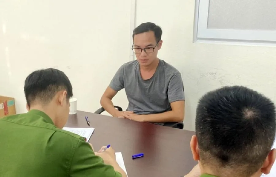 Bị can Lê Mạnh Cầm tại cơ quan điều tra. Ảnh:CAND