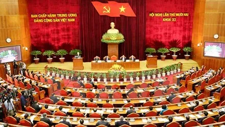 Quang cảnh hội nghị Trung ương Lần thứ 12 (khóa XI) tại Hà Nội. Ảnh: Thống Nhất.