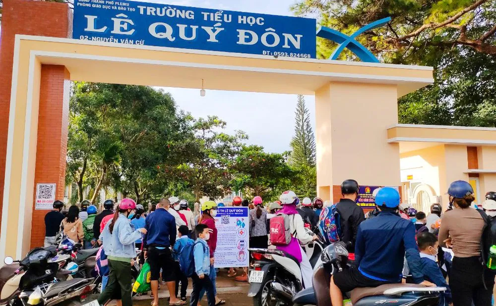 Trường TH Lê Quý Đôn đã thông báo chưa triển khai cho học sinh bán trú. Ảnh: LK