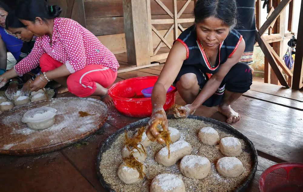 Men vợ, men chồng để làm rượu ghè. Ảnh: LK