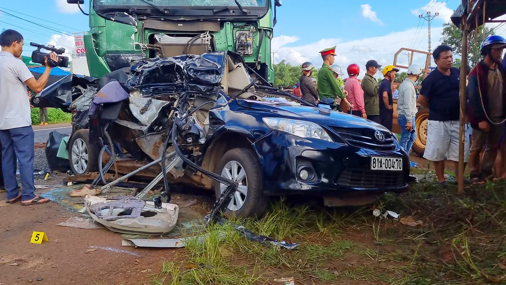 Đã có kết quả kiểm tra, các lái xe không có nồng độ cồn. Ảnh: HP.