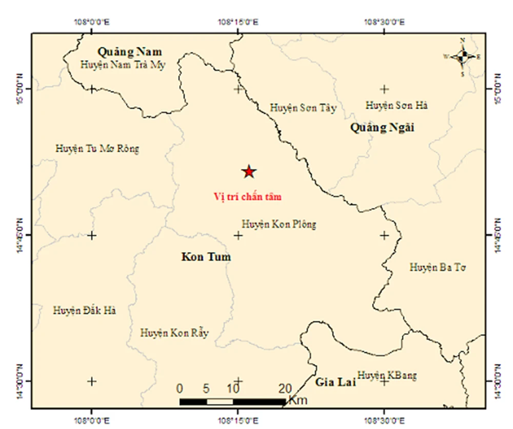 Động đất kon plông Kon Tum