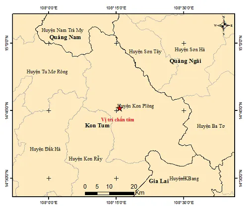 Đến 6 giờ 33 phút sáng 29-7, trên địa bàn huyện Kon Plông, tỉnh Kon Tum ghi nhận có 9 trận động đất. Ảnh: VVLĐC. Đến 6 giờ 33 phút sáng 29-7, trên địa bàn huyện Kon Plông, tỉnh Kon Tum ghi nhận có 9 trận động đất. Ảnh: VVLĐC.