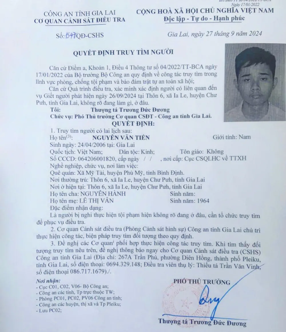 Nghi án con sát hại mẹ, giấu xác trong vườn điều