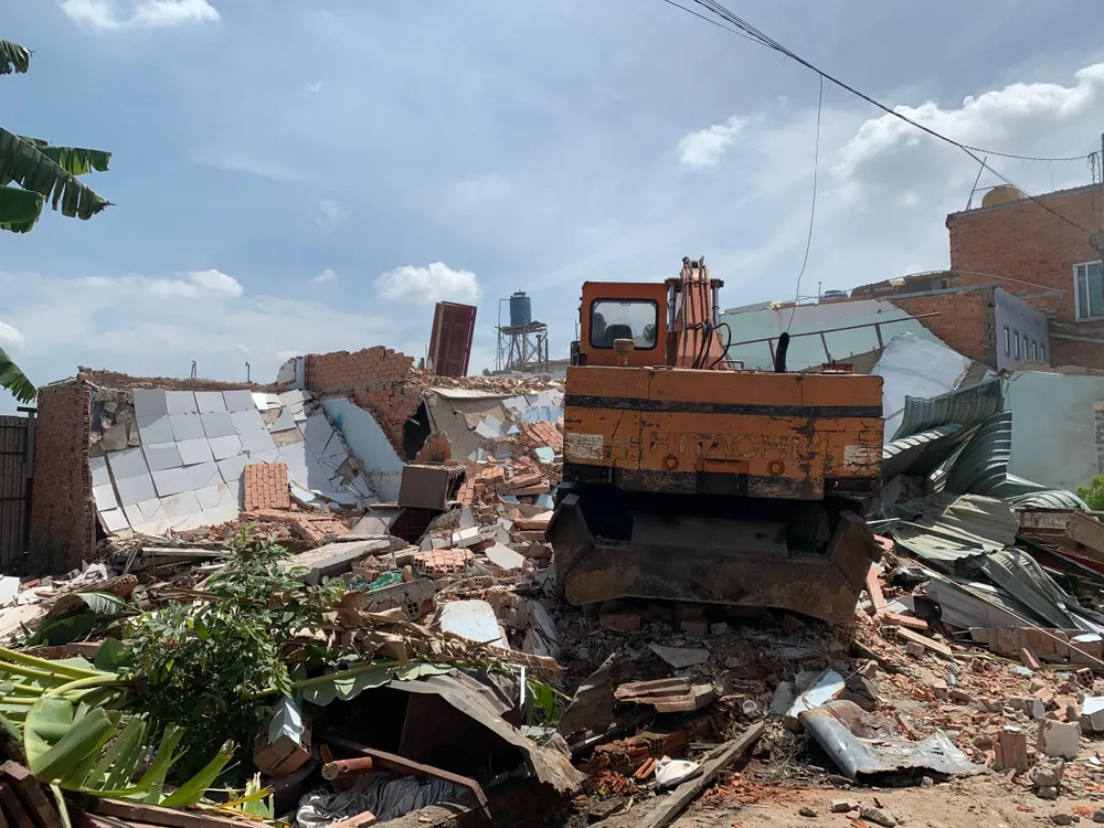 Năm 2018, ông Long phát hiện, nhiều căn nhà đã xây lụi trên đất của mình nên báo chính quyền địa phương từ xã Vĩnh Lộc A đến huyện Bình Chánh. Vụ việc được ghi nhận nhưng không được xử lý. Ảnh VH