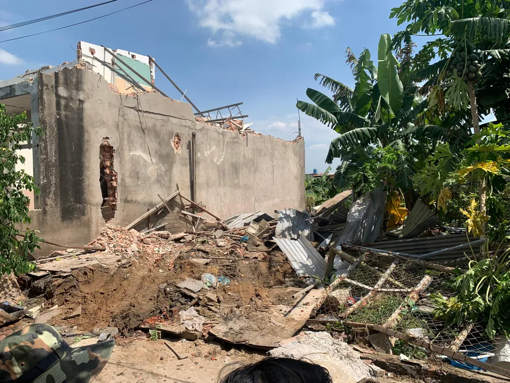 Phần còn lại của một căn nhà sau nhiều năm tồn tại. Ảnh VH