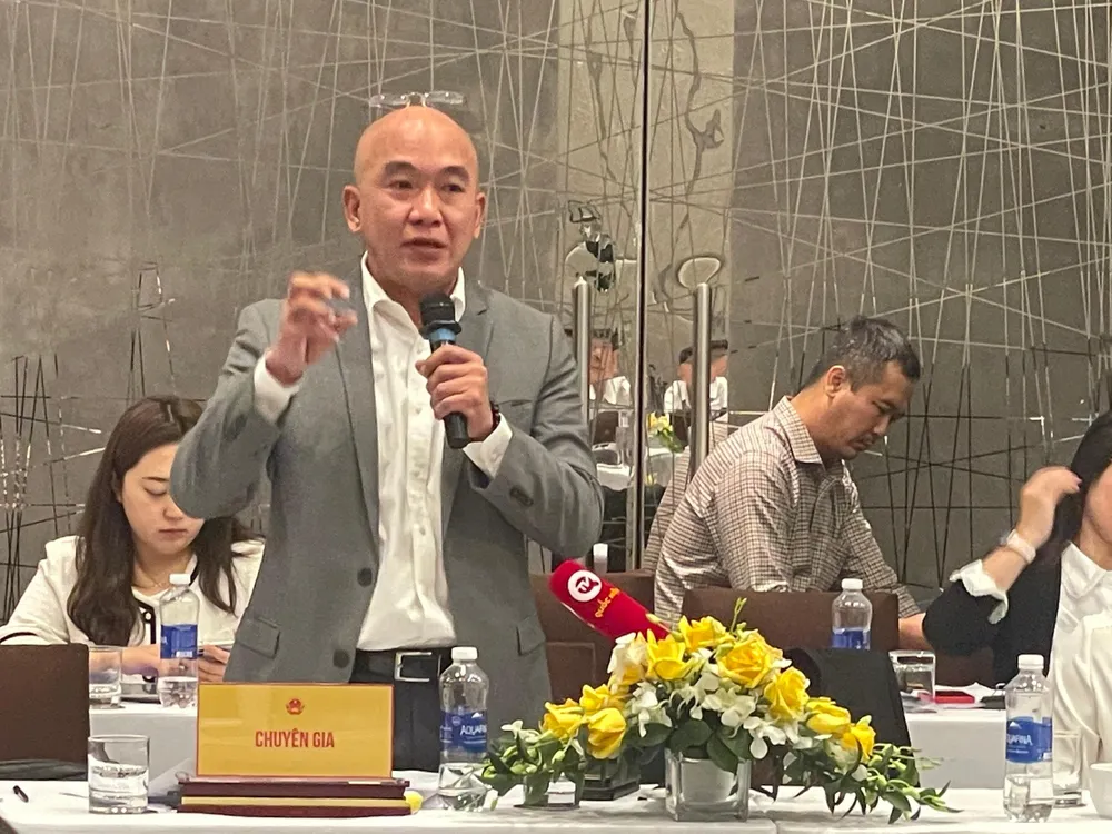 Chuyên gia Sử Ngọc Khương góp ý tại hội nghị. Ảnh VH