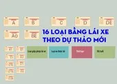 16 loại bằng lái xe theo dự thảo mới