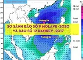 Uy lực siêu bão Goni dự báo vào Biển Đông ngày 2-11 ảnh 2 So sánh bão số 9 - Molave và bão số 12 -Damrey năm 2017