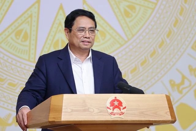 Thủ tướng Phạm Minh Chính phát biểu kết luận tại hội nghị. Ảnh: NHẬT BẮC