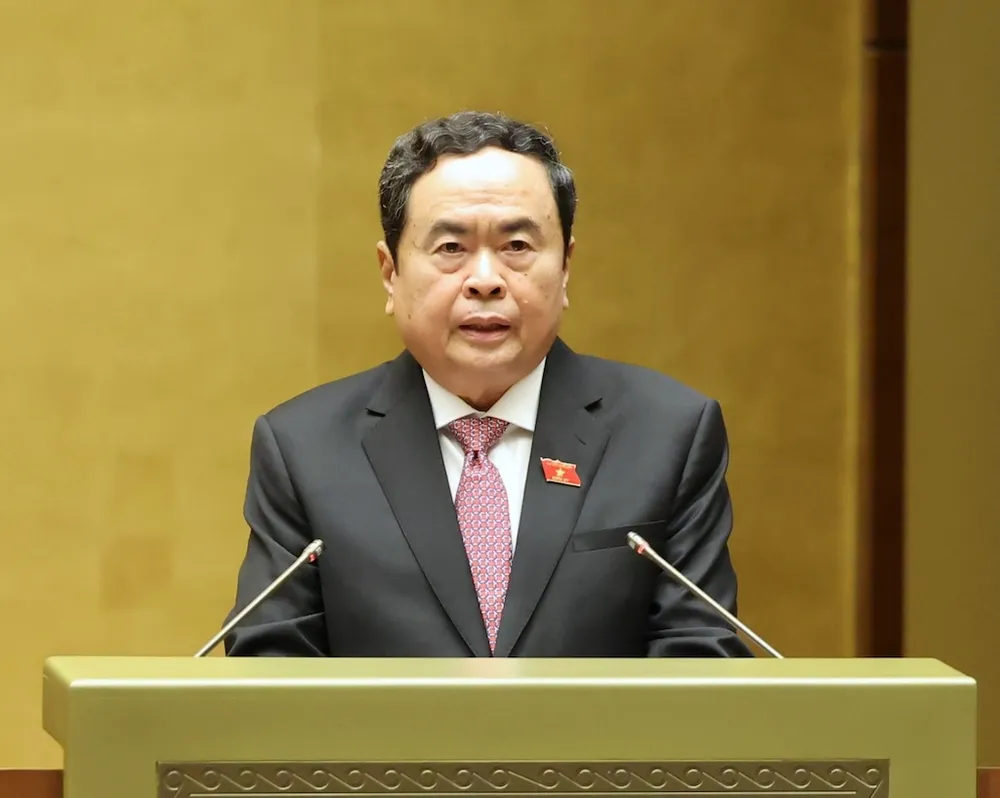 Ông Trần Thanh Mẫn, Phó Chủ tịch Thường trực Quốc hội phát biểu khai mạc kỳ họp thứ 7, Quốc hội khoá XV. Ảnh: PHẠM THẮNG Ông Trần Thanh Mẫn, Phó Chủ tịch Thường trực Quốc hội phát biểu khai mạc kỳ họp thứ 7, Quốc hội khoá XV. Ảnh: PHẠM THẮNG