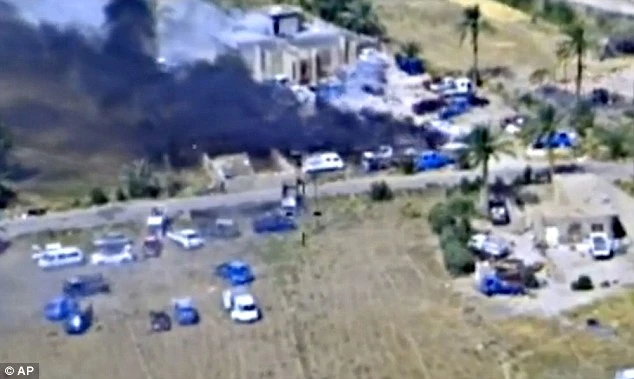 Hình ảnh một vụ không kích tại thành phố Fallujah do không quân Iraq tiết lộ.