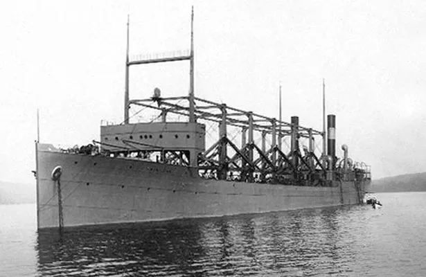 Tàu sân bay USS Cyclops đã mất tích năm 1918 của Mỹ. Ảnh: MIRROR