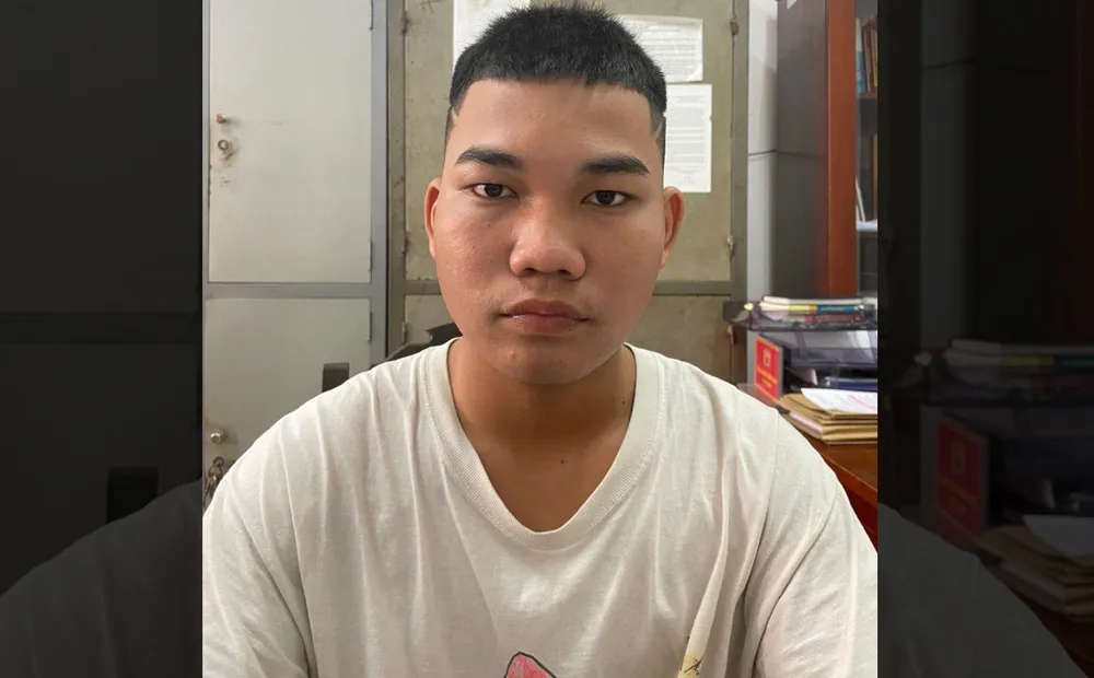 Lê Anh Tuấn tại cơ quan công an. Ảnh: CA