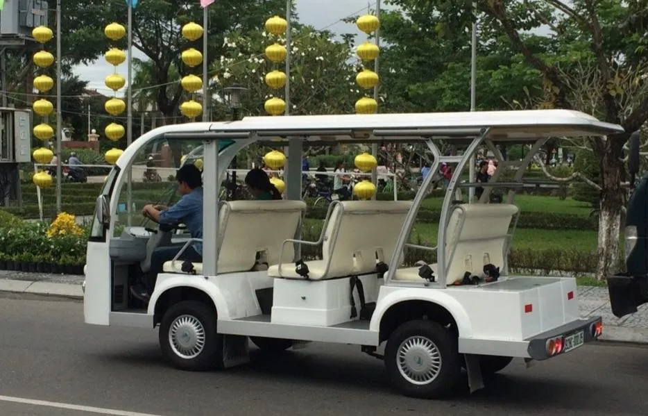 Sở GTVT tỉnh Quảng Nam thí điểm vận chuyển hành khách bằng xe điện trên địa bàn TP Hội An. Ảnh: Internet