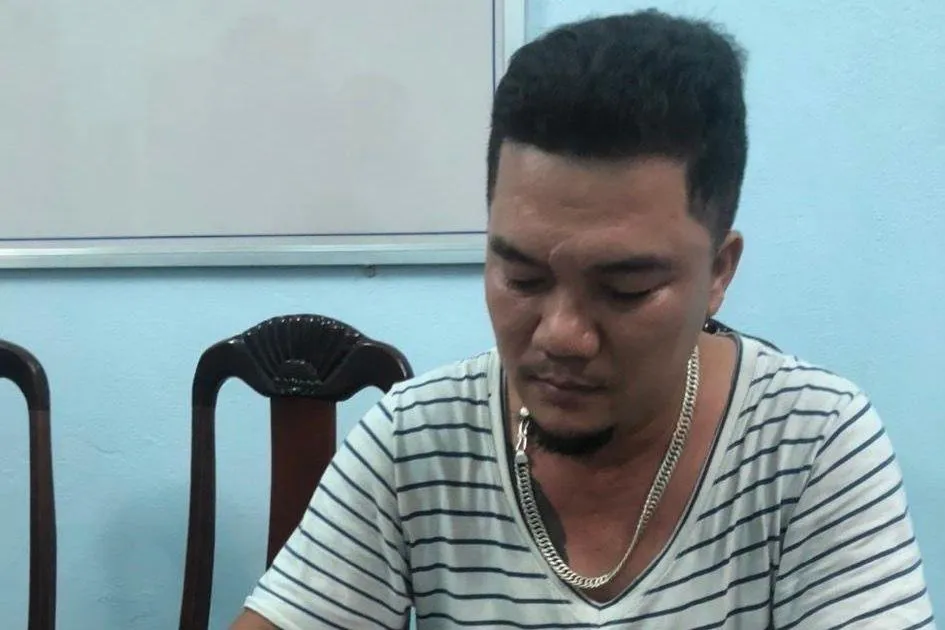 Đỗ Hữu Chí tại cơ quan công an. Ảnh: CA