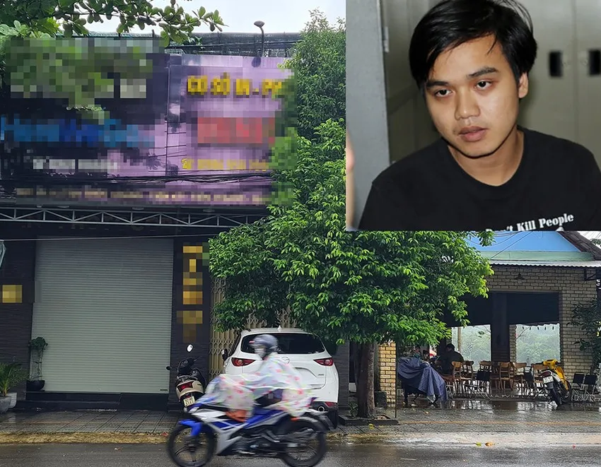 Huỳnh Phước Mẫn (ảnh nhỏ, bị bắt vào năm 2014) và căn nhà Mẫn sinh sống trước khi tấn công Báo điện tử VOV. Ảnh: TN