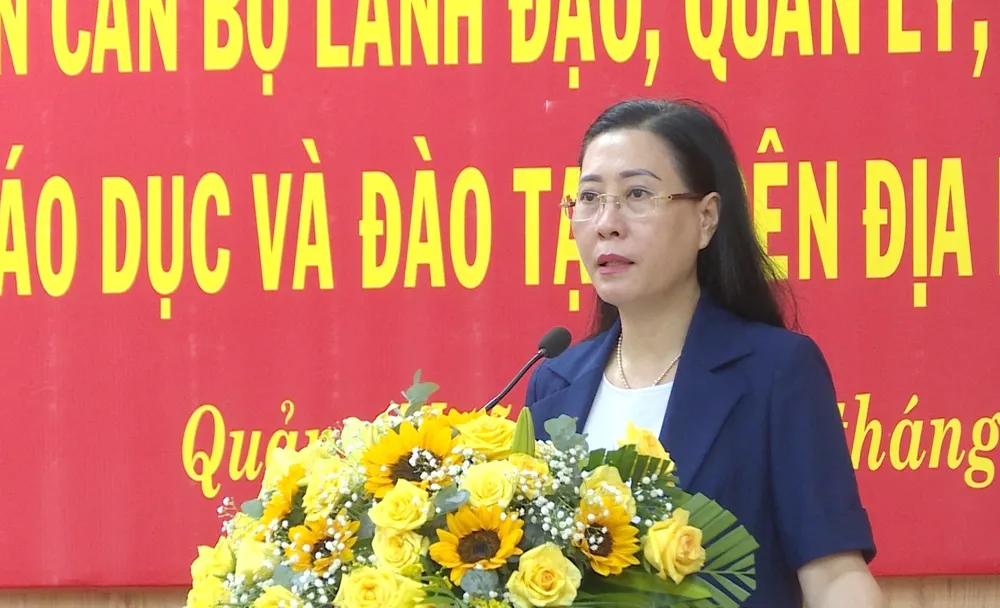 Bí thư Tỉnh uỷ Quảng Ngãi Bùi Thị Quỳnh Vân. Ảnh: TN