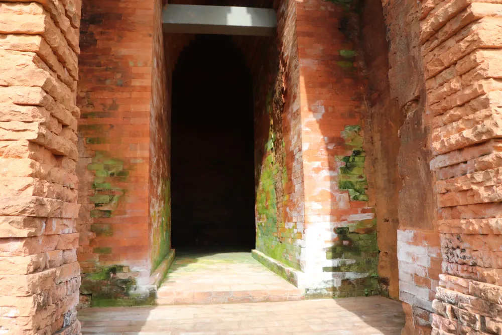 Hiện tượng vệt trắng, rêu xanh xuất hiện nhiều ở Tháp Giữa. Ảnh: TN Hiện tượng vệt trắng, rêu xanh xuất hiện nhiều ở Tháp Giữa. Ảnh: TN