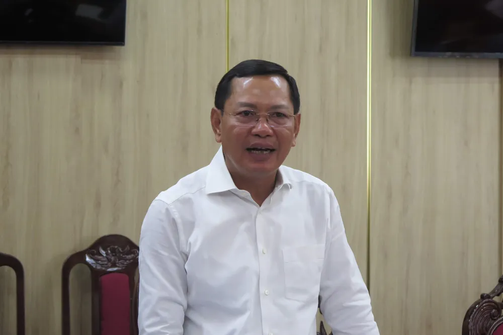 Phó Chánh án Toà án Nhân dân Tối cao Nguyễn Văn Du phát biểu tại buổi làm việc. Ảnh: TN Phó Chánh án Toà án Nhân dân Tối cao Nguyễn Văn Du phát biểu tại buổi làm việc