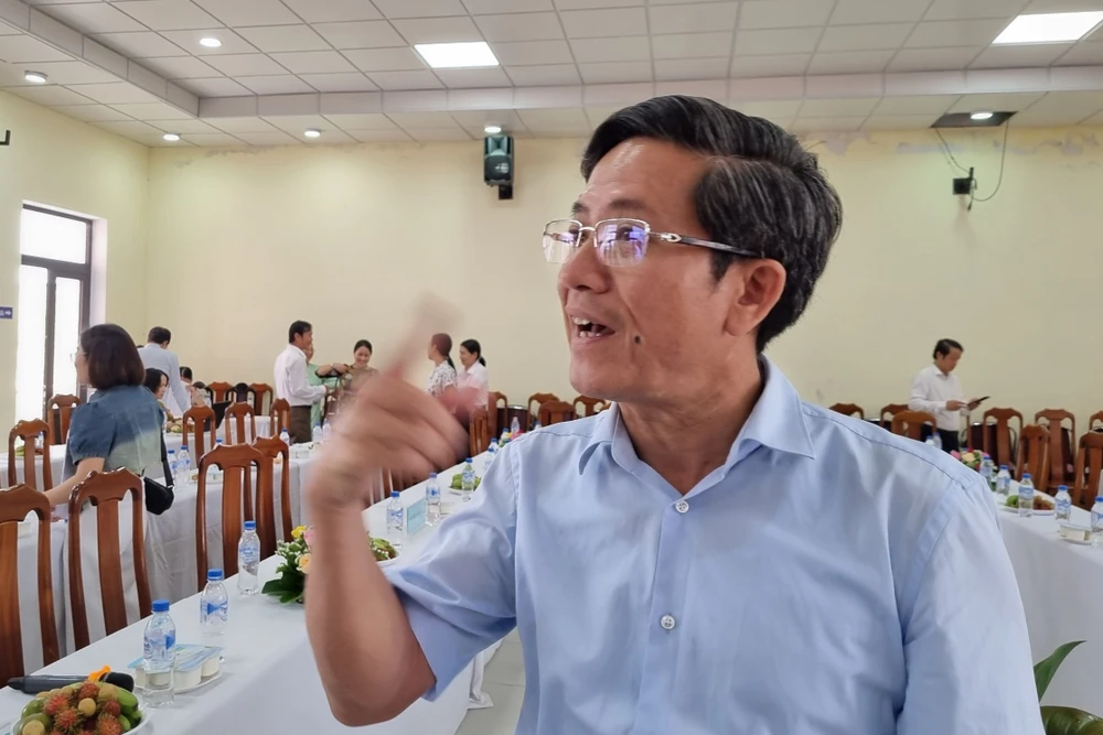 Bí thư TP Tam Kỳ Trần Nam Hưng nói về chủ trương sáp nhập Tam Kỳ, Núi Thành, Phú Ninh. Ảnh: TN