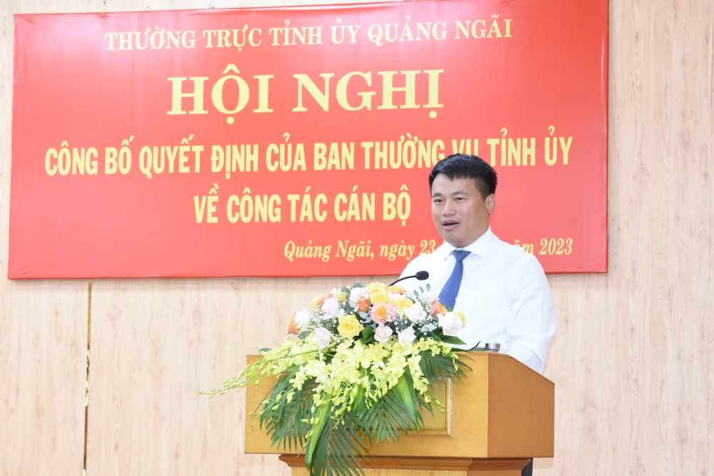 Phó Bí thư Thường trực Tỉnh uỷ Đặng Ngọc Huy phát biểu tại hội nghị. Ảnh: NĐ