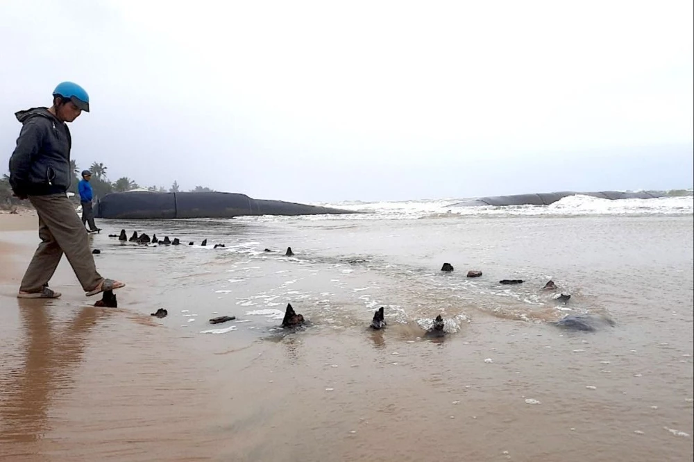 Đề xuất làm thủ tục khai quật khẩn cấp vị trí phát hiện vật nghi là tàu cổ ở Hội An. Ảnh: TN