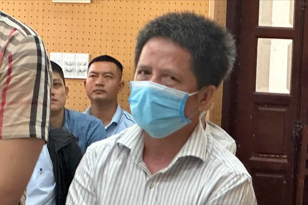 Bị cáo Phạm Ngọc Phương, cựu Giám đốc Trung tâm Pháp y tỉnh Quảng Ngãi. Ảnh: HĐ gia-ket-luan-giam-dinh-phap-y-1.jpg