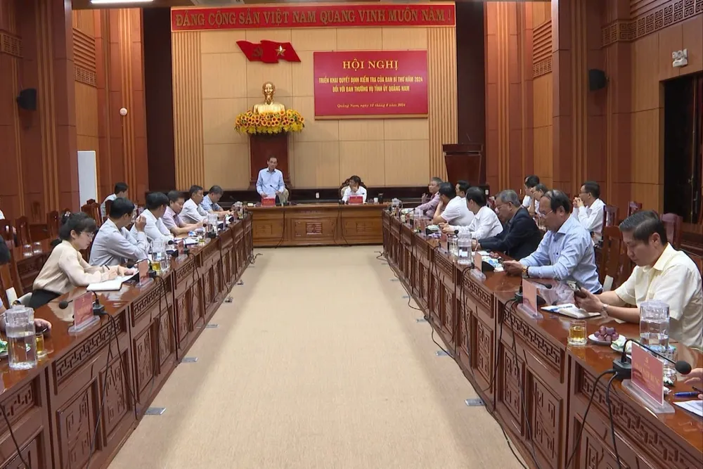 Ban Bí thư kiểm tra theo kế hoạch đối với Ban Thường vụ Tỉnh uỷ Quảng Nam. Ảnh: TN ban-bi-thu-kiem-tra-Ban-Thuong-vu-Tinh-uy-Quang-Nam-1.jpeg