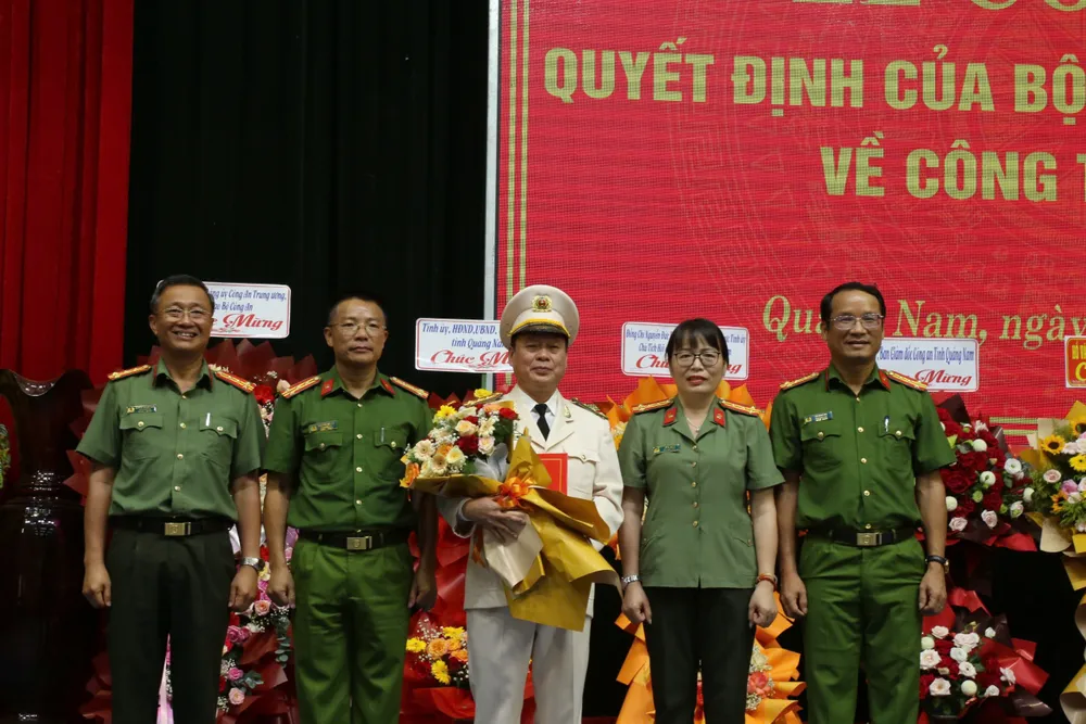 Ban Giám đốc Công an tỉnh Quảng Nam sau khi Đại tá Nguyễn Hữu Hợp được bổ nhiệm. Ảnh: TN Ban Giám đốc Công an tỉnh Quảng Nam. Ảnh: TN