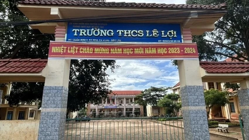 Trường THCS Lê Lợi, xã Ea Hiao, nơi xảy ra vụ giáo viên mắng học sinh 'không có não