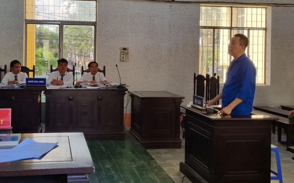Bị cáo Đức tại tòa. Ảnh: T.T kháng cáo kêu oan 1.jpg
