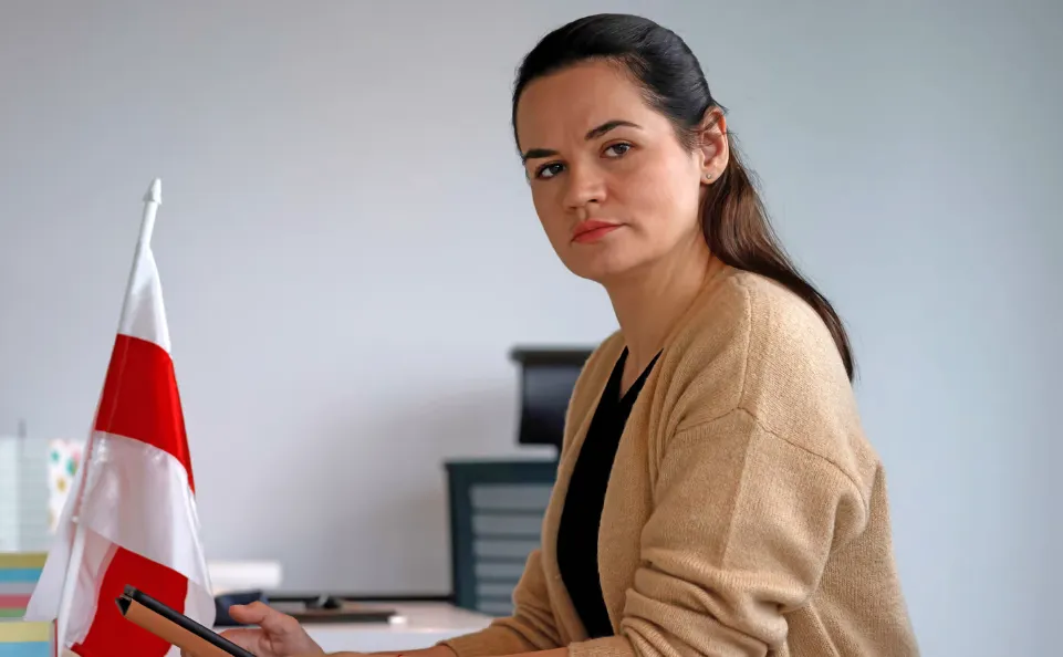 Thủ lĩnh đối lập Belarus - bà Svetlana Tikhanovskaya đang sống lưu vong ở Lithuania. Ảnh: POLITICO